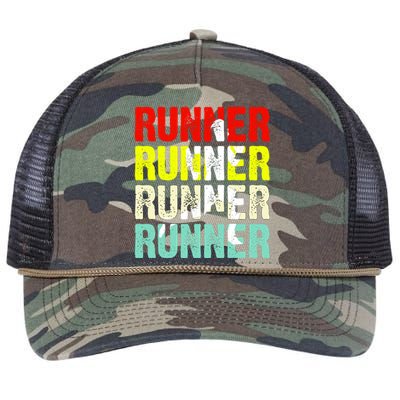 Runner Running Marathoner Retro Vintage Retro Rope Trucker Hat Cap