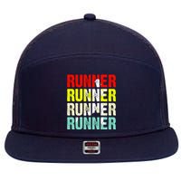 Runner Running Marathoner Retro Vintage 7 Panel Mesh Trucker Snapback Hat