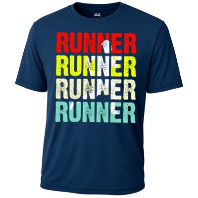 Runner Running Marathoner Retro Vintage Performance Shirt