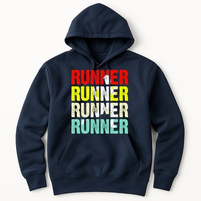 Runner Running Marathoner Retro Vintage Hoodie