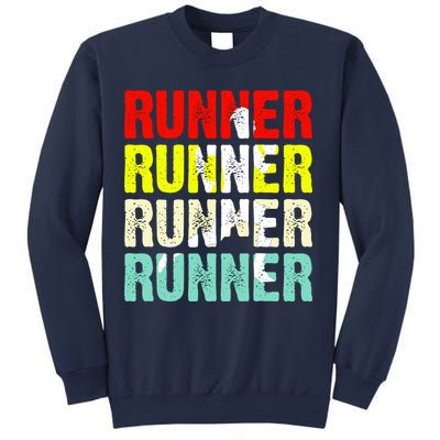 Runner Running Marathoner Retro Vintage Sweatshirt