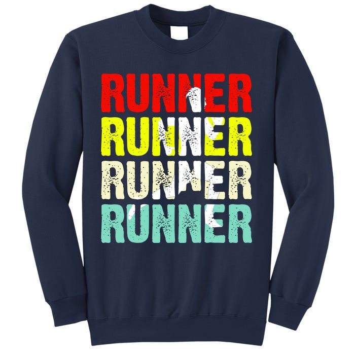 Runner Running Marathoner Retro Vintage Sweatshirt