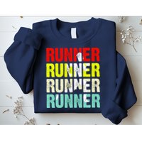 Runner Running Marathoner Retro Vintage Sweatshirt