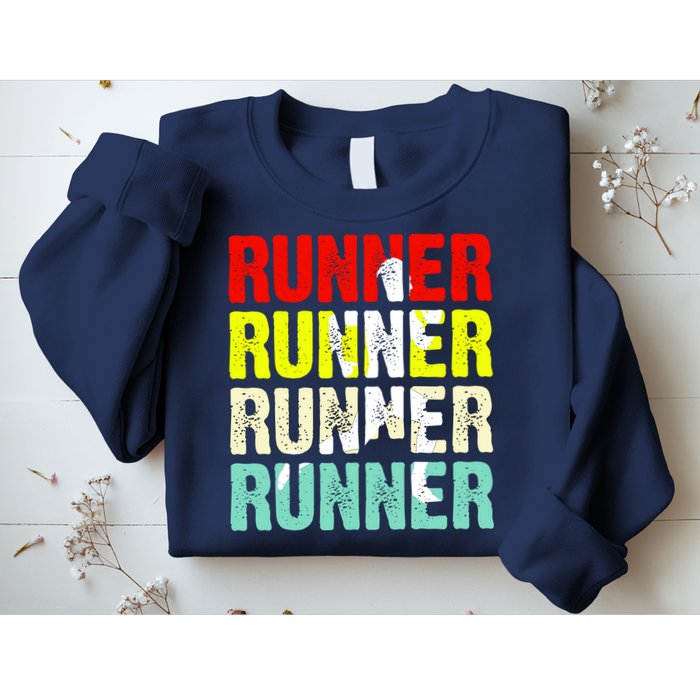Runner Running Marathoner Retro Vintage Sweatshirt