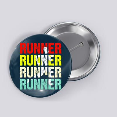Runner Running Marathoner Retro Vintage Button
