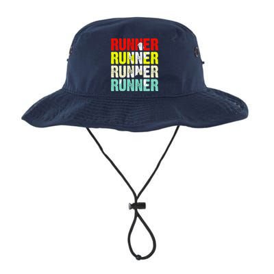 Runner Running Marathoner Retro Vintage Bucket Hat