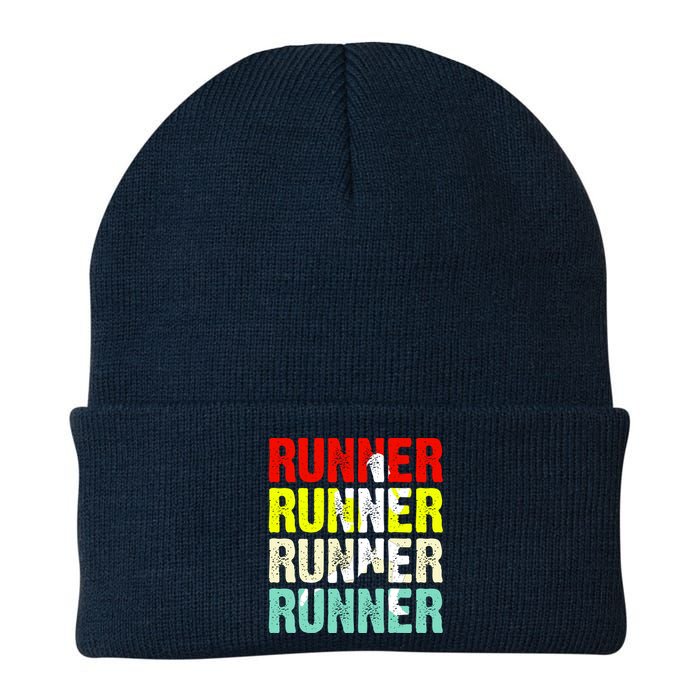 Runner Running Marathoner Retro Vintage Knit Cap Winter Beanie