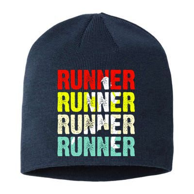 Runner Running Marathoner Retro Vintage Sustainable Beanie