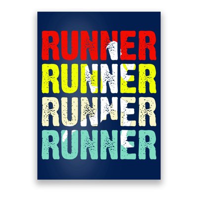 Runner Running Marathoner Retro Vintage Poster