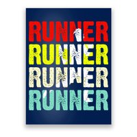 Runner Running Marathoner Retro Vintage Poster