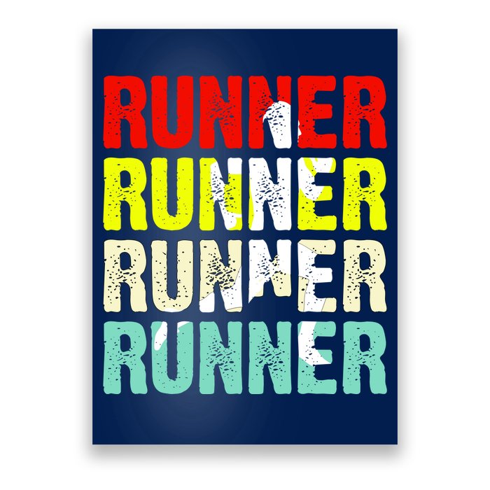 Runner Running Marathoner Retro Vintage Poster