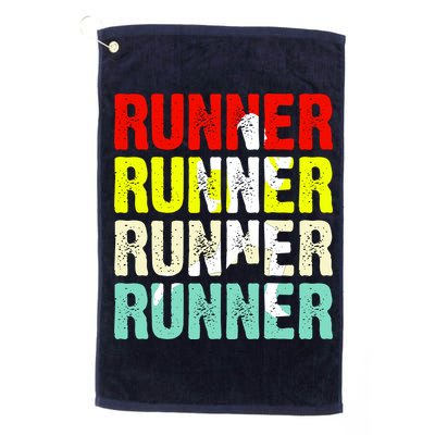 Runner Running Marathoner Retro Vintage Golf Towel