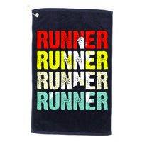 Runner Running Marathoner Retro Vintage Golf Towel