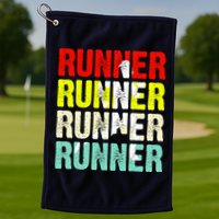 Runner Running Marathoner Retro Vintage Golf Towel
