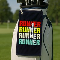Runner Running Marathoner Retro Vintage Golf Towel