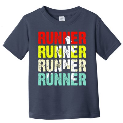 Runner Running Marathoner Retro Vintage Toddler T-Shirt