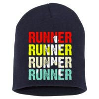 Runner Running Marathoner Retro Vintage Short Acrylic Beanie