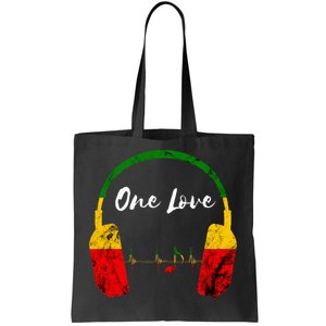 Rasta Reggae Music Headphones Jamaican Pride One Love Tote Bag