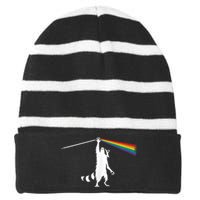 Raccoon Rock Music Concert Festival Funny Raccoon Striped Beanie with Solid Band