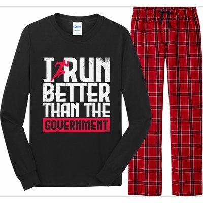 Running Runners Marathon I Run Better Than The Government Long Sleeve Pajama Set