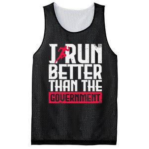 Running Runners Marathon I Run Better Than The Government Mesh Reversible Basketball Jersey Tank