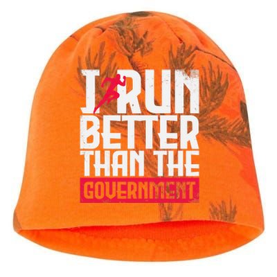 Running Runners Marathon I Run Better Than The Government Kati - Camo Knit Beanie