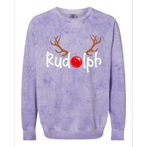 Rudolph Red Nose Reindeer Christmas Funny Colorblast Crewneck Sweatshirt