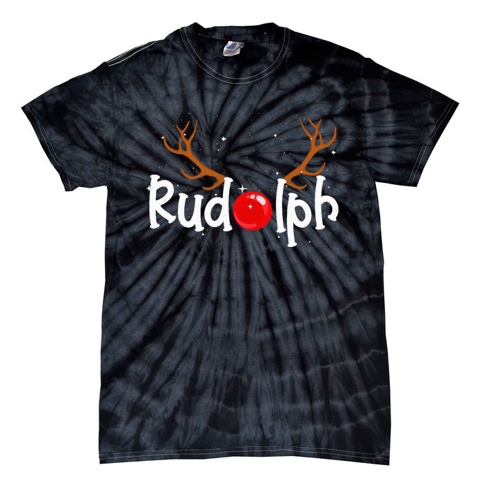 Rudolph Red Nose Reindeer Christmas Funny Tie-Dye T-Shirt