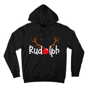 Rudolph Red Nose Reindeer Christmas Funny Tall Hoodie