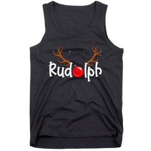 Rudolph Red Nose Reindeer Christmas Funny Tank Top