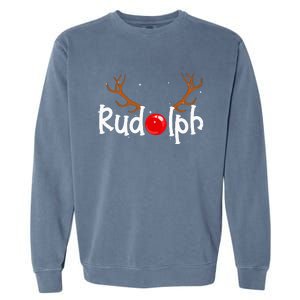 Rudolph Red Nose Reindeer Christmas Funny Garment-Dyed Sweatshirt