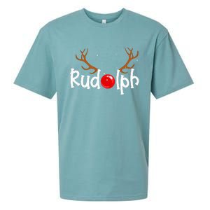 Rudolph Red Nose Reindeer Christmas Funny Sueded Cloud Jersey T-Shirt