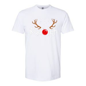 Rudolph Red Nose Reindeer Christmas Funny Softstyle CVC T-Shirt