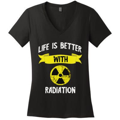 Radioactivity Radiology Nuclear Symbol X Rays Women's V-Neck T-Shirt