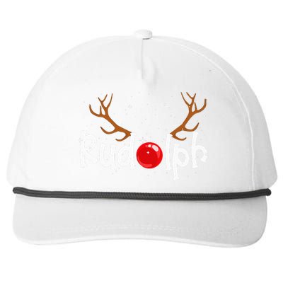 Rudolph Red Nose Reindeer Christmas Funny Snapback Five-Panel Rope Hat