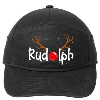 Rudolph Red Nose Reindeer Christmas Funny 7-Panel Snapback Hat