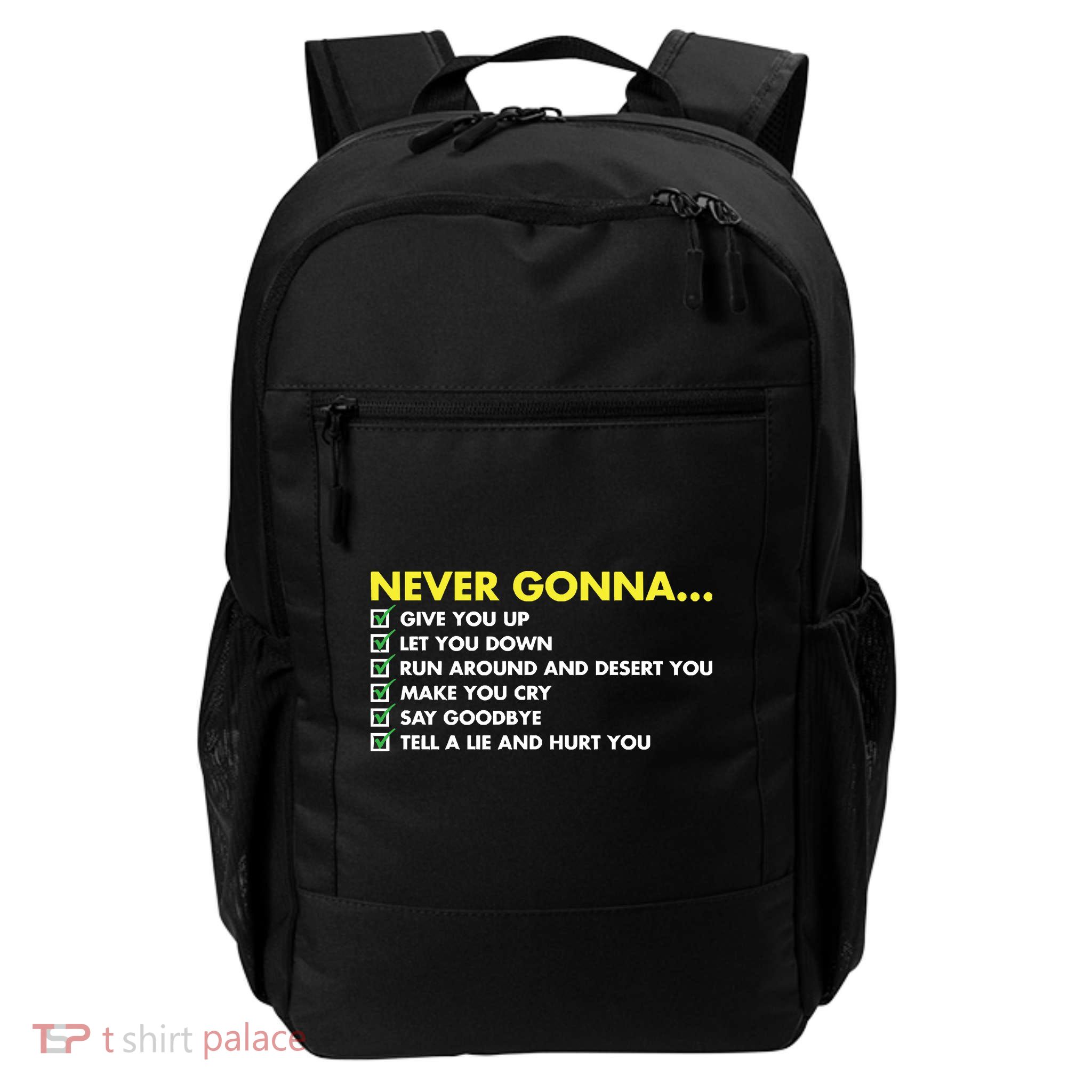 Rick Roll Never Gonna Checklist Daily Commute Backpack