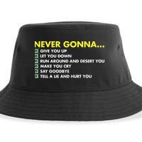 Rick Roll Never Gonna Checklist Sustainable Bucket Hat
