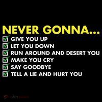 Rick Roll Never Gonna Checklist Button