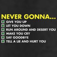 Rick Roll Never Gonna Checklist 15oz Campfire Ceramic Mug