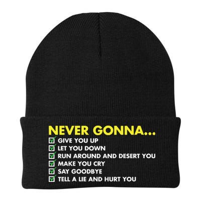 Rick Roll Never Gonna Checklist Beanie