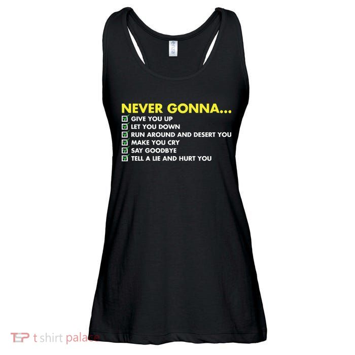 Rick Roll Never Gonna Checklist Ladies Essential Flowy Tank