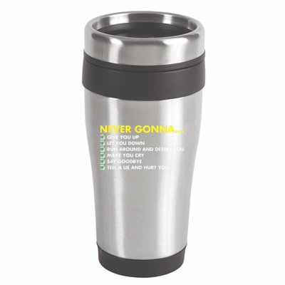 Rick Roll Never Gonna Checklist 16oz Travel Tumbler