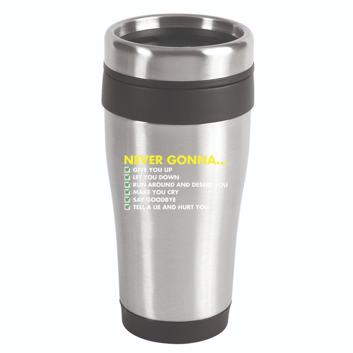 Rick Roll Never Gonna Checklist 16oz Travel Tumbler