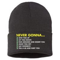 Rick Roll Never Gonna Checklist Sustainable Knit Beanie