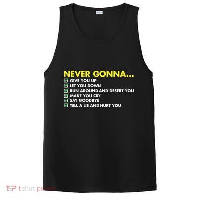 Rick Roll Never Gonna Checklist PosiCharge Competitor Tank
