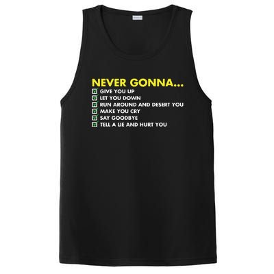 Rick Roll Never Gonna Checklist PosiCharge Competitor Tank