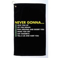 Rick Roll Never Gonna Checklist Golf Towel