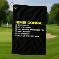 Rick Roll Never Gonna Checklist Golf Towel
