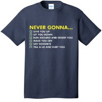 Rick Roll Never Gonna Checklist T-Shirt